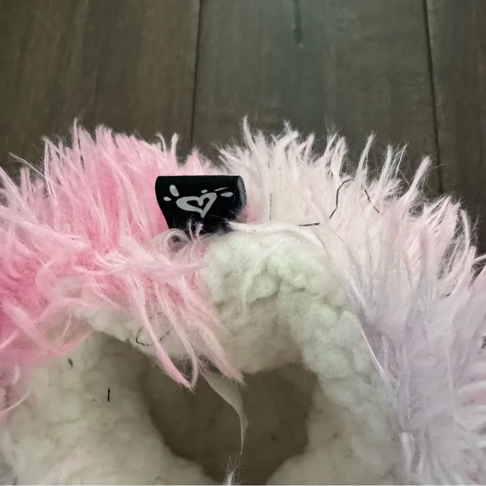 Justice Pastel Fuzzy Slippers Girls 5